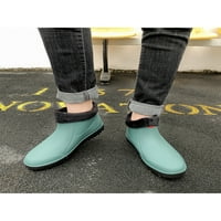 Gomelly Mens Gubb Boot Slip устойчиви градински обувки на открито глезени Rain Boots Неплъзнете водоустойчива работна работа Риболовен дъга Зелено 7.5