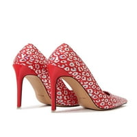 Gomelly Ladies stiletto токчета на висок ток помпи заобикаляни обувки с рокля помпа леки жени жени червени 11