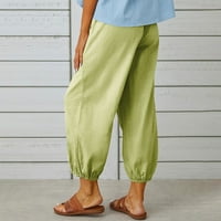 Fanxing дамски заострени суитчъри широки ленени панталони еластични високи талии за талия на талия дълги панталони панталони Панталони Продаване S, M, L, XL, XXL, XXXL