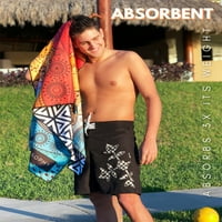Плажни кърпи без пясък - бързи сухи кърпи за басейн - компактни, леки, туристически кърпи - за плаж, басейн, спа, спорт, къмпинг и туризъм