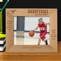 Екип на баскетболен колеж Персонализиран дървена рамка-10 8 кафяв хоризонтален