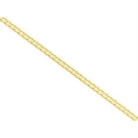 Солидна вдлъбнатина на верижната гривна в истинско 14k жълто злато