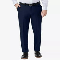 Haggar Mens Premium Comfort Slim-Fit Performance Stretch Flat-Front Ressing Pants ,: 33Wx32L Blue