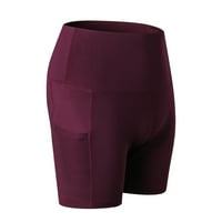 Клирънс под $ charella женски спортни панталони с висока талия йога 3-точков колан джоб плътно бързо изсушаване на фитнес 3-точкови шорти вино, xxl