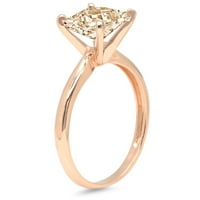 1. CT Brilliant Princess Cut Clear Simulated Diamond 18K Rose Gold Politaire Ring SZ 9.25