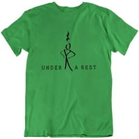 Под Rest Musical Note Забавна новост модна тениска зелена