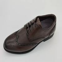 Мъжки рокли обувки, мъжки оксфордски обувки, кожени стилни дантелени броги за крило, бизнес ежедневни официални дерби обувки