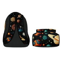 Космическа планета ретро комплект училищна раница новост спокойна чанта за пътуване със странични джобове за връщане към училище коледен подарък за рожден ден