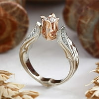 Разчистване бижута под $ verpetridure Нова творческа роза симулация диамантен пръстен парти сватбен пръстен момиче
