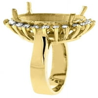 10k жълто злато диамантен ореол естествен мистичен топаз пръстен голям овал 18x, размер 7.5