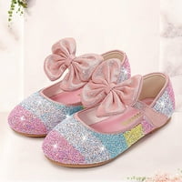 Synia Girls Sandals Soft Sole Sandals Glitter Bowknot Shoes Ankle Strap Лято за малко дете малко дете голямо дете