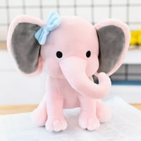 Пълнено животно с слон, сладка плюшена кукла с дълъг нос и ухо, пълнена играчка за слонове за подарък за рожден ден розово