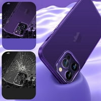 Покритие на jiahe за iPhone Pro шок -устойчив полупрозрачен замръзнал твърд заден калъф с мек силиконов захванат броня тънък тънък метален обектив, проектиран ударен защитен капак, синьо