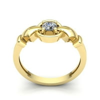Истински 0,4ctw кръгло отрязани диамантени дами булчински пасианс годишнина годежен пръстен солидна 10k роза, бяло или жълто злато h si2