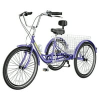 Възрастни триколки за колело за колела с три колела велосипеди круиз трик с кошница за пазаруване