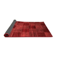 Ahgly Company Indoor Rectangle Checkered Red Modern Area Rugs, 7 '9'