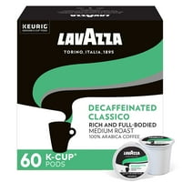 Lavazza Decafeinine Classico Singleserve Coffee Kcups за пакет от пивоварни Keurig, естествен, богат и пълноценен средно печено с богат вкус и нотки на сушени плодове, брой