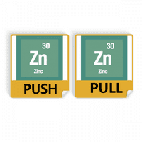 Zn Zinc checal Element Science Push Pull Door Sign Vinyl Stickers Магазин