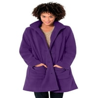 Жена в рамките на жените плюс размер качулка A-Line Fleece Coat