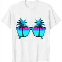 Слънчеви очила анимационни сладки тениски с къс ръкав за жени - налични модерни графични тройници