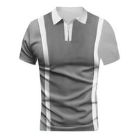 Мъжки ризи Лятна модна мъжка риза с къси ръкавипър модна тениска Мъжки жилетка сиво xxl