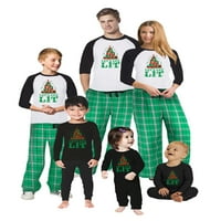 Съответстващи коледни семейни пижами комплект нека да се запалим зелено червено дъно мъже деца бебешки семейни сън