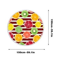 Тропически плодови кръгови плажни кърпи Изключително големи кърпи за микрофибър супер абсорбиращи бързо изсушаване на океански басейн одеяло кърпа вилици възрастни c