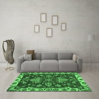 Ahgly Company Indoor Square Abstract Emerald Green Modern Area Rugs, 6 'квадрат