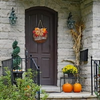 Jxzom есен за добре дошли знак дървен знак за висяща врата с есенно листо и тиква, Декор на есента на Деня на благодарността