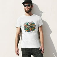 Графити най-добрите мъжки тениска памук ежедневни кратки ръкави за подарък Tee White 5XL