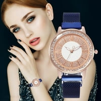Royallove моден луксозен кварцов аналогов каишка от неръждаема стомана Дамски кристален часовник