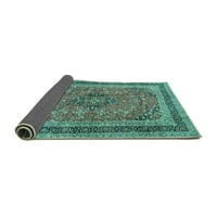 Ahgly Company Indoor Round Персийски тюркоазени сини традиционни килими, 8 'кръг
