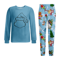 Карирани коледни пижами за бебешки органичен памук PJS Коледна печат PJS комплект за тийнейджъри и възрастни и кучета