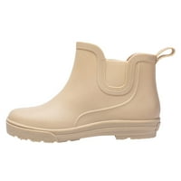 Dyfzdhu Boots Жените не се приплъзват с памук вътре в дъждовни ботуши на открито гумени водоустойчиви обувки