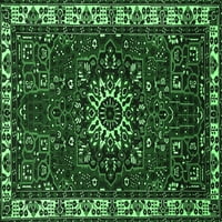 Ahgly Company Indoor Square Persian Emerald Green Traditional Area Rugs, 8 'квадрат