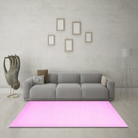 Ahgly Company Indoor Rectangle Solid Pink Modern Area Rugs, 2 '5'