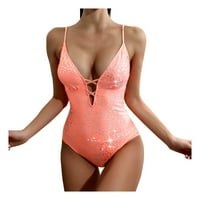 Cara Lady Women Plus Size Print Swimjupmsuit Swimsuit Beachwear Paded Bwickwear Orange S