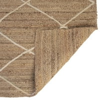 Avgari Creation Eco Friendly Beige & White Hand Redied Rentangle Hall, Office Area Rug Rag Rig Modern Carpet 2.6x8 Квад