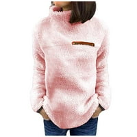 Beppter плюс размер S-4XL Turtleneck Пуловери за дамски зимни пуловер Дами палто шерпа върхове черни 4xl