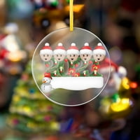 IOPQO Коледна украса Clearance Коледна висящ орнамент Акрил Персонализиран оцеляло семейство на орнамент Коледна празнична декора за коледно дърво декорации