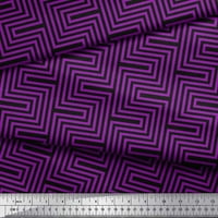 Soimoi Polyester Crepe Fabric Square & Spiral Geometric Printed Craft Fabric край двора