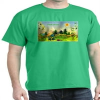 Cafepress - Помислете зелена тъмна тениска - памучна тениска