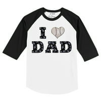 Малко дете мъничко бяло черни скали на Колорадо обичам татко 3 4-ръкав тениска Raglan