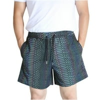 Tejiojio Men's Classic-Fit Cargo Shorts Мъжки цветни отразяващи къси панталони Фитнес джогинг плетен дишащ колоездачни шорти