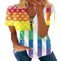 Жени летни върхове v Врат тениска с къс ръкав тениска празник пуловер мека туника блуза стил i xl