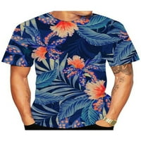 Avamo Hawaiian Short Leade Tees for Men Небрежен печат на плаж плаж ваканция върхове лъжичка шия тениска блуза блуза