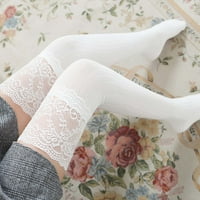 Vivianyo HD чорапи за жени пролетни жени солидни цветни топла дантела удължена надвиснала чорапа