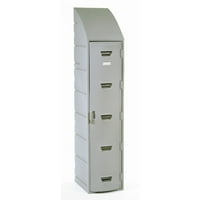 Едностепенно шкафче, пластмаса, наклонен отгоре, 15x18x73, сиво
