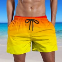 Мъжки къси панталони ежедневни модни градиенти шорти джобове джобове еластична талия плажни панталони тренировки фитнес къси панталони