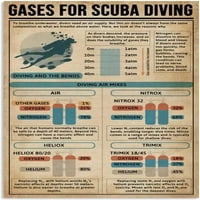 Scuba Diving Knowledge Metal Tin Tin Signs Vintage Gases Стенски декор плакати Ръководство PLAQUES Клуб домашна стая кафене гараж класна стая Училище